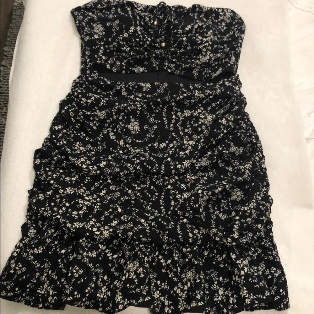 Saboskirt ruched strapless cutout dress
